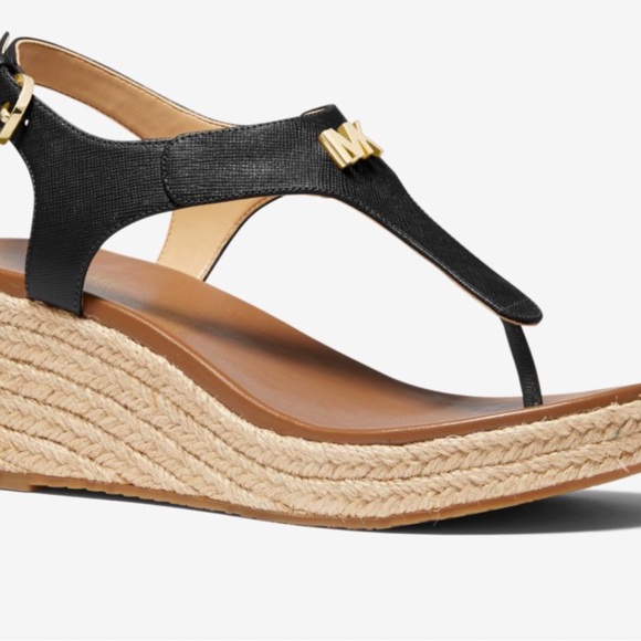 MICHAEL Michael Kors Shoes - Michael Kors Laney thong luggage sandals size 11 black Saffiano leather shoes